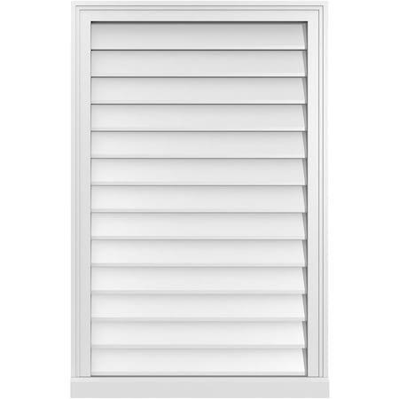 Ekena Millwork Vertical Surface Mount PVC Gable Vent w/ 2"W x 2"H , Brickmould Sill Frame, 26"W x 40"H GVPVE26X4003SN